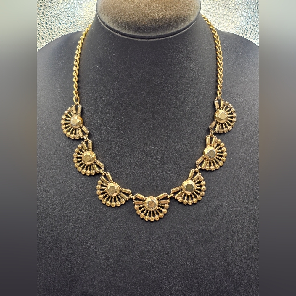 J. Crew Antique Goldtone Statement Fashion Necklace